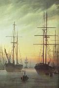 Caspar David Friedrich View of a Port (mk10) Germany oil painting reproduction